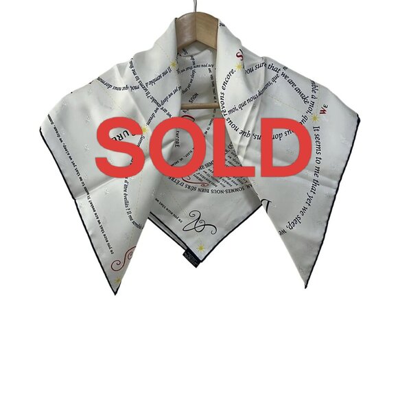 HERMES Carre 70  White Dark Navy Multi Scarf 246-071225 - Picture 1 of 6